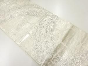 リサイクル 亀甲に草花模様織出し袋帯